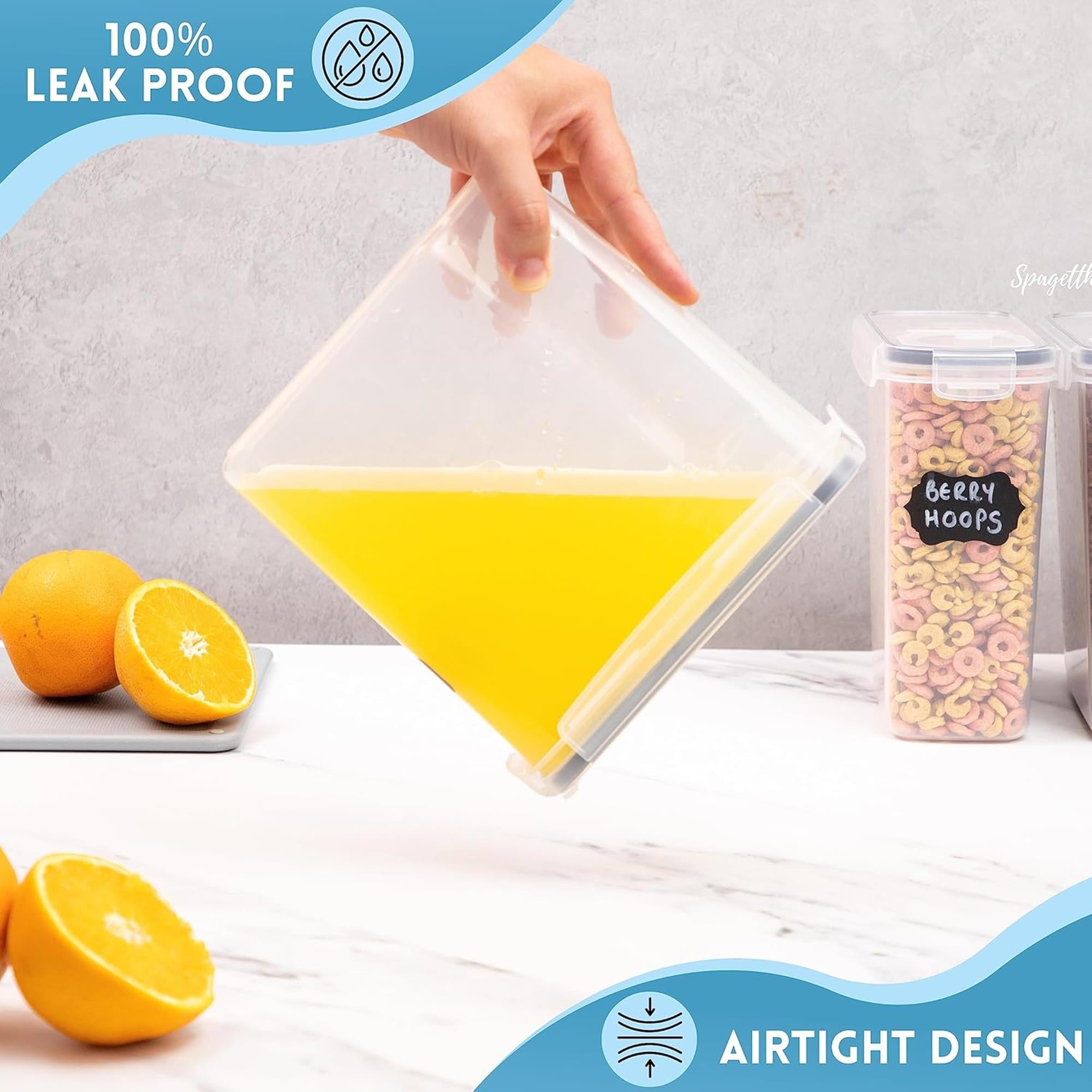 Airtight BPA-Free Cereal Food Storage Containers - 2.5L - Set Of 8