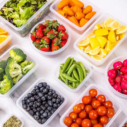 Airtight Food Storage Containers Set – Leak-Proof Meal Prep - Set Of 16 (8 Containers + 8 Lids)