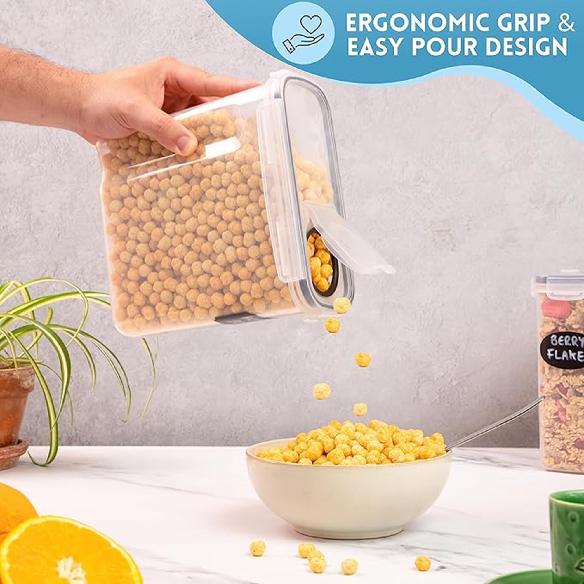 Airtight BPA-Free Cereal Food Storage Containers - 2.5L - Set Of 8