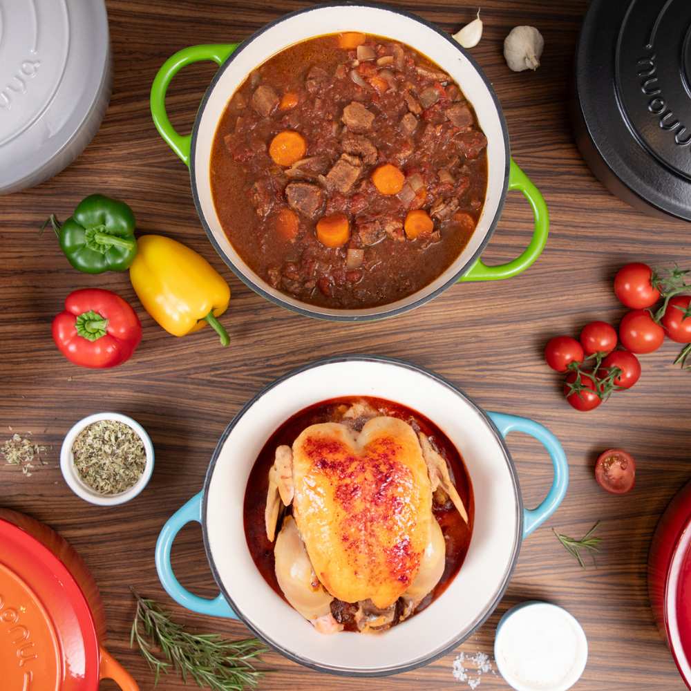 Cast Iron Dutch Oven Casserole Pot with Lid - 20cm (2L) Light Grey