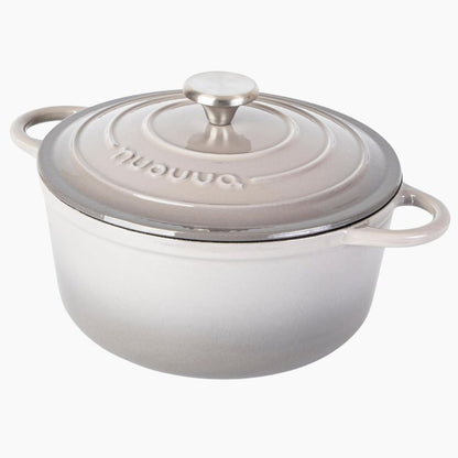 Cast Iron Dutch Oven Casserole Pot with Lid - 20cm (2L) Light Grey