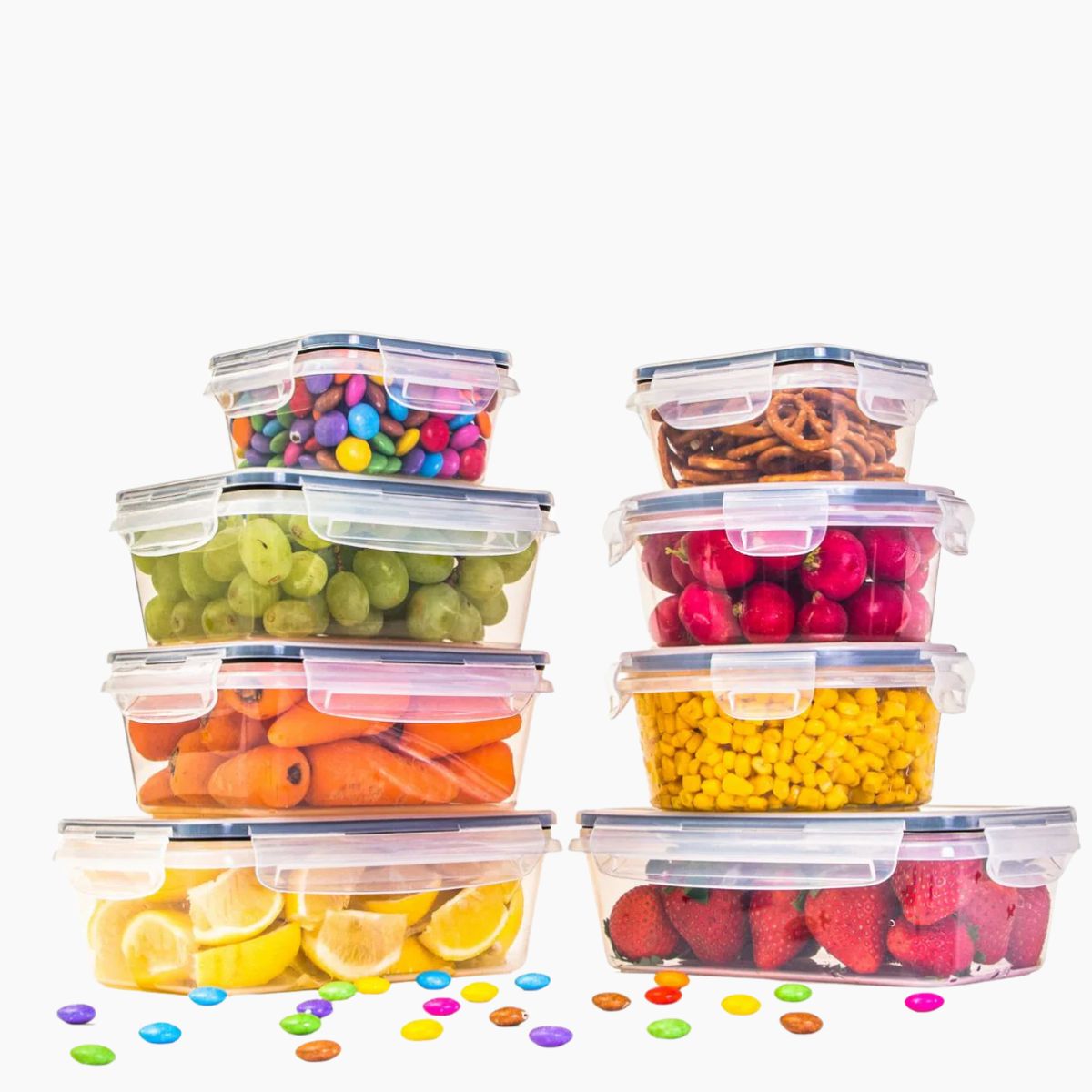 Airtight Food Storage Containers Set – Leak-Proof Meal Prep - Set Of 16 (8 Containers + 8 Lids)